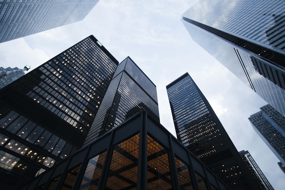 Modern commercial real estate buildings